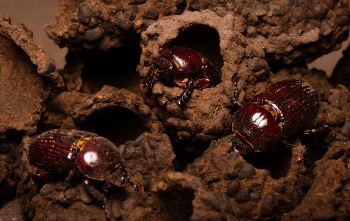 Besouros do gênero Actinobolus provocam mudanças na estrutura interna de cupinzeiros do Cerrado. Foto-Luis Felipe Carvalho de Lima-editado